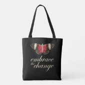 Zet de Verandering in - Roze Butterfly Tote Bag (Achterkant)