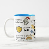 Zet de wapenrusting van God op twee-tonige koffie- Tweekleurige Koffiemok (Links)