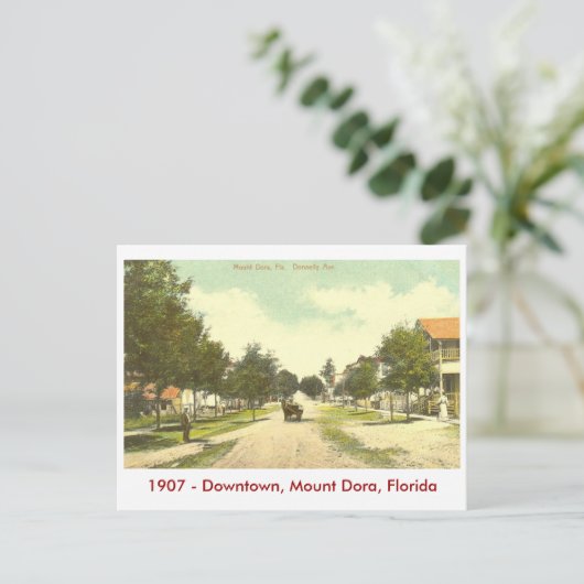 Zet Dora, FL op - de stad in - 1907 Briefkaart (Staand voorkant)