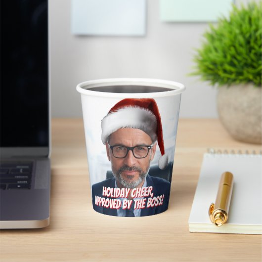 Zet een kerstmuts op | Grappig Kantoor vakantie fe Papieren Bekers (Insitu)