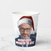 Zet een kerstmuts op | Grappig Kantoor vakantie fe Papieren Bekers (Voorkant)