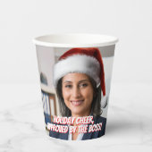 Zet een kerstmuts op | Grappig Kantoor vakantie fe Papieren Bekers (Voorkant)