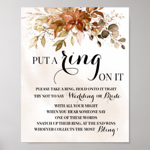 Zet een ring eraan Huwelijksfeest spelbord Poster