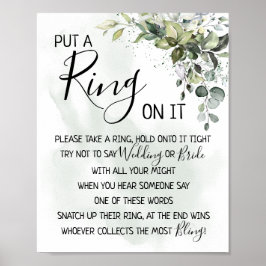 Zet een ring erop eucalyptus groen spelbord poster