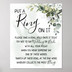 Zet een ring erop eucalyptus groen spelbord poster