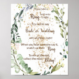Zet een ring om haar vinger Kruiden Shower Spel Bo Poster