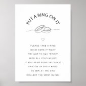 Zet een Ring Om Het Spel | Minimaal Bruidsbadeteke Poster (Voorkant)