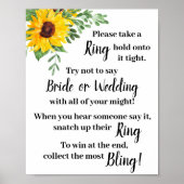 Zet een ring om het zonnebloemen douche spel bord poster (Voorkant)