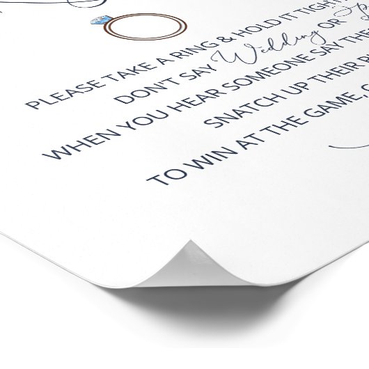 Zet een Ring op Dusty Blue Floral Vrijgezellenfees Poster (Hoek)