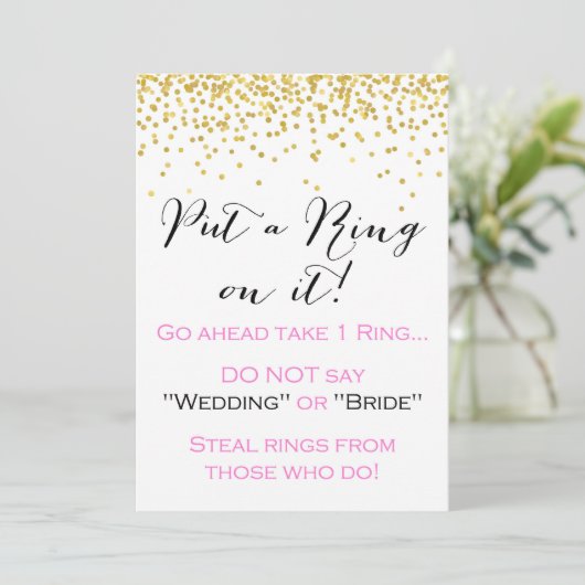 Zet een Ring op het 5x7"Teken Kaart (Staand voorkant)