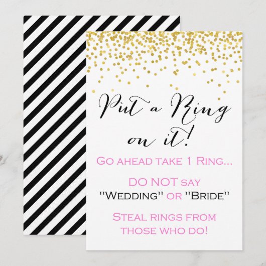 Zet een Ring op het 5x7"Teken Kaart (Voorkant / Achterkant)