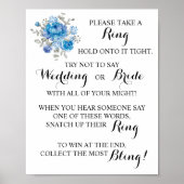 Zet een Ring op het Blauwe Vloerige Teken van het  Poster (Voorkant)