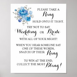 Zet een Ring op het Blauwe Vloerige Teken van het  Poster