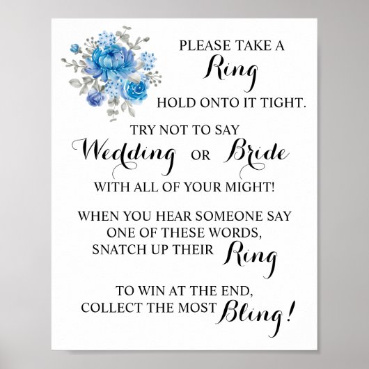 Zet een Ring op het Blauwe Vloerige Teken van het  Poster (Voorkant)