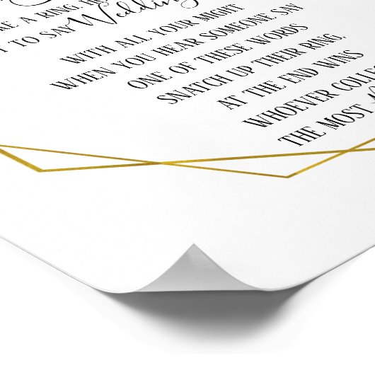 Zet een ring op het groene bruidsfeest spelbord poster (Hoek)