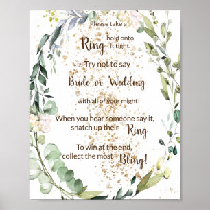 Zet een Ring op het Herbal Shower Game Sign Poster