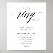 Zet een ring op het kalligrafie Vrijgezellenfeest  Poster (Voorkant)