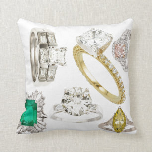 Zet een ring op het Sofa Bling Diamonds Jewelry Hi Kussen