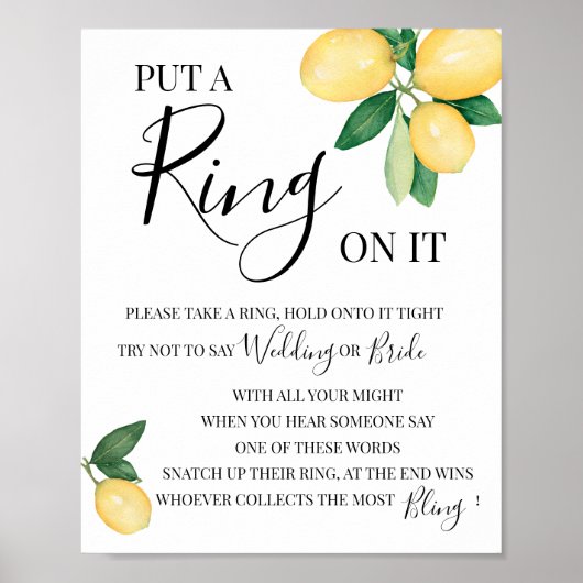 Zet een ring op het spelbord voor een bruidsdouche poster (Voorkant)