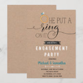 Zet een ring op het verloving uitnodiging (Voorkant / Achterkant)