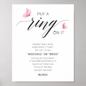 Zet een ring op het vlinder Vrijgezellenfeest spel Poster (Voorkant)