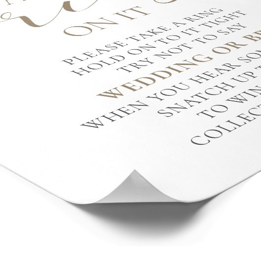 Zet een ring op het Vrijgezellenfeest spel Poster (Hoek)