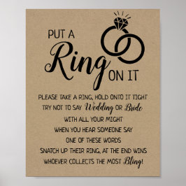 Zet een Ring op het vrijgezellenfeest trouwspel. Poster