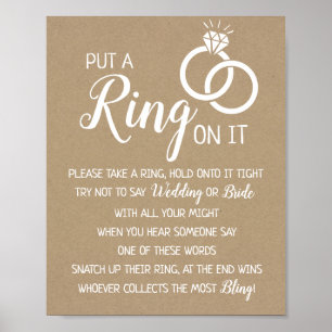 Zet een Ring op het vrijgezellenfeest trouwspel. Poster