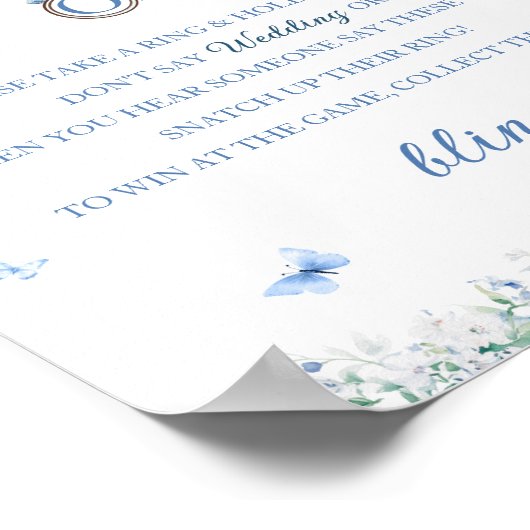 Zet een Ring op It Blue Chinoiserie Vrijgezellenfe Poster (Hoek)