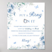 Zet een Ring op It Blue Chinoiserie Vrijgezellenfe Poster (Voorkant)
