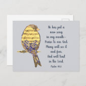 Zet een Song in mijn Vogel van de Bijbel van het H Briefkaart (Voorkant / Achterkant)