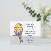 Zet een Song in mijn Vogel van de Bijbel van het H Briefkaart (Staand voorkant)