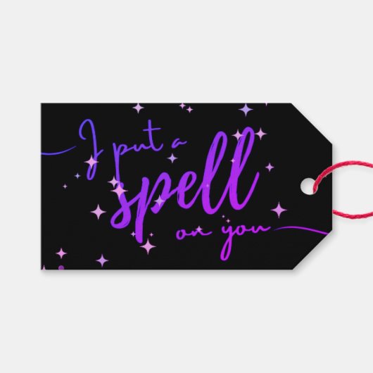 "Zet een spreuk op je" Halloween Gift Label Cadeaulabel (Voorkant (Horizontaal))