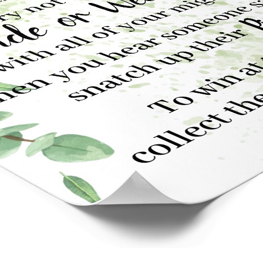 Zet een wasknijper Eucalyptus Shower Spel Bord Poster (Hoek)