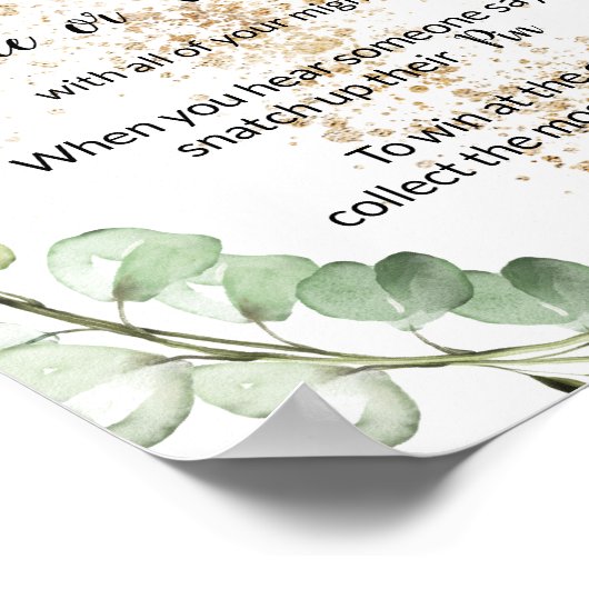 Zet een wasknijper Kruiden douche spel bord Poster (Hoek)