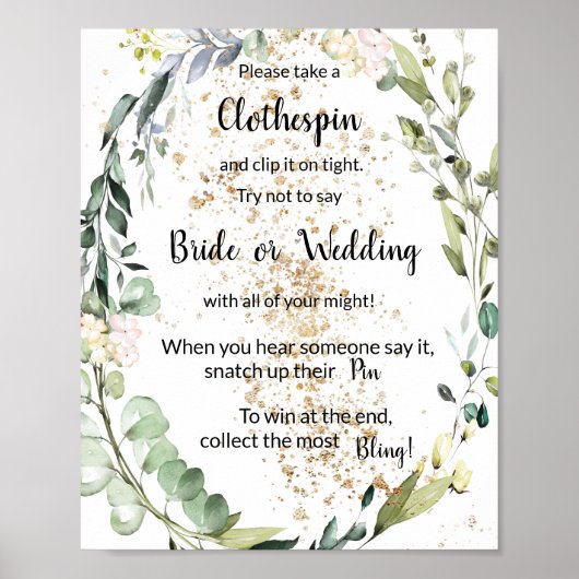 Zet een wasknijper Kruiden Douche Spel Bord Poster (Voorkant)