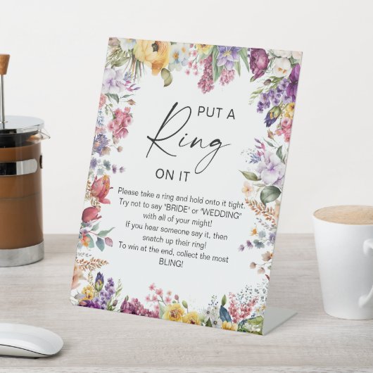 Zet er een ring op Tuinbloemen Vrijgezellenfeest Reclamebord Met Voetstuk (Insitu)