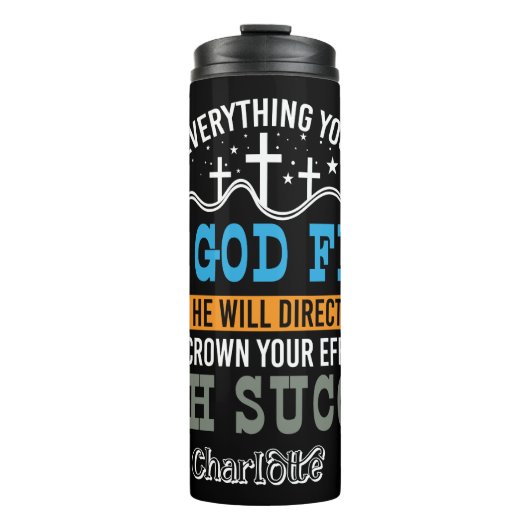 Zet God op de eerste plaats Thermosbeker (Voorkant)