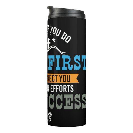 Zet God op de eerste plaats Thermosbeker (Geroteerd rechts)