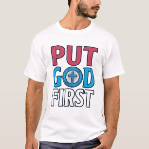 Zet God Voorop Christelijke Citaat Vector T-shirt