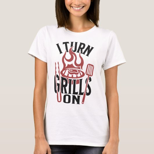 Zet grills op grappige BBQ grill meester T-shirt (Voorkant)