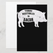 zet groenten om op Bacon | Funny BBQ Lovers Briefpapier (Voorkant / Achterkant)