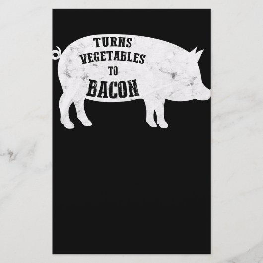 zet groenten om op Bacon | Funny BBQ Lovers Briefpapier (Voorkant)