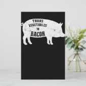 zet groenten om op Bacon | Funny BBQ Lovers Briefpapier (Staand voorkant)