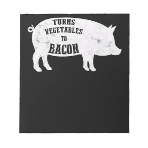 zet groenten om op Bacon Funny BBQ Lovers Notitieblok