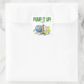 Zet hem omhoog vierkante sticker (Tas)