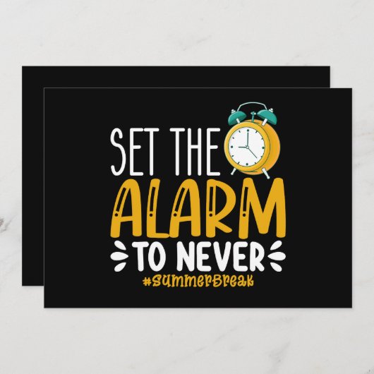 Zet het alarm om nooit grappig laatste dag van sch kaart (Voorkant / Achterkant)