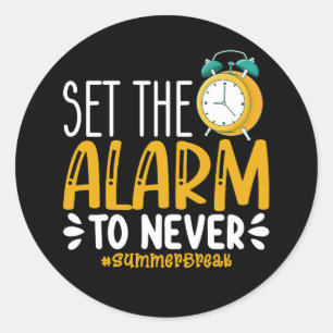 Zet het alarm om nooit grappig laatste dag van sch ronde sticker