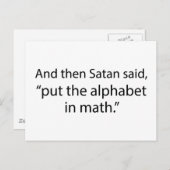 Zet het alfabet in Wiskunde Briefkaart (Voorkant / Achterkant)