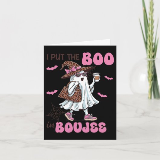 Zet het boek in Boujee Halloween Schattigee Lady G Kaart (Voorkant)